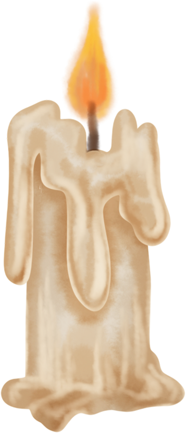 Watercolor Lit Candle